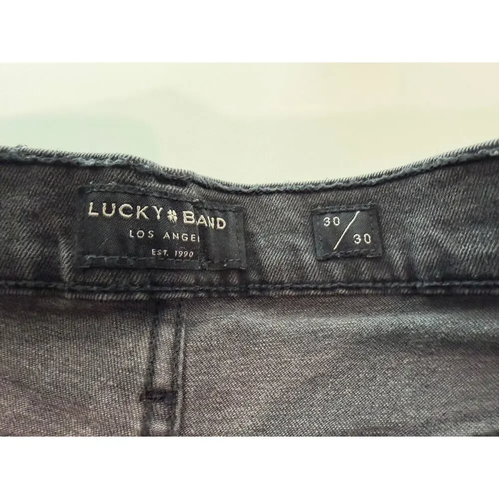 ✨ Lucky Brand 110 Black Slim Straight Jeans 30 x 28 Stretch Denim EUC 🖤